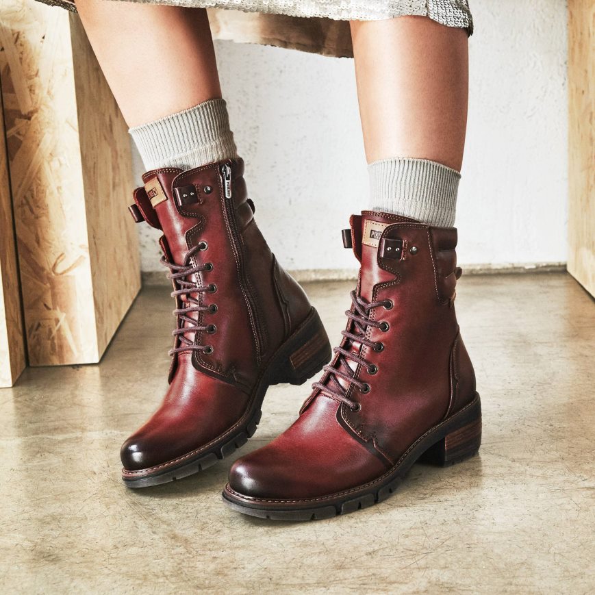 Women's Pikolinos SAN SEBASTIAN Ankle Boots Burgundy | NZ J19A3Q5